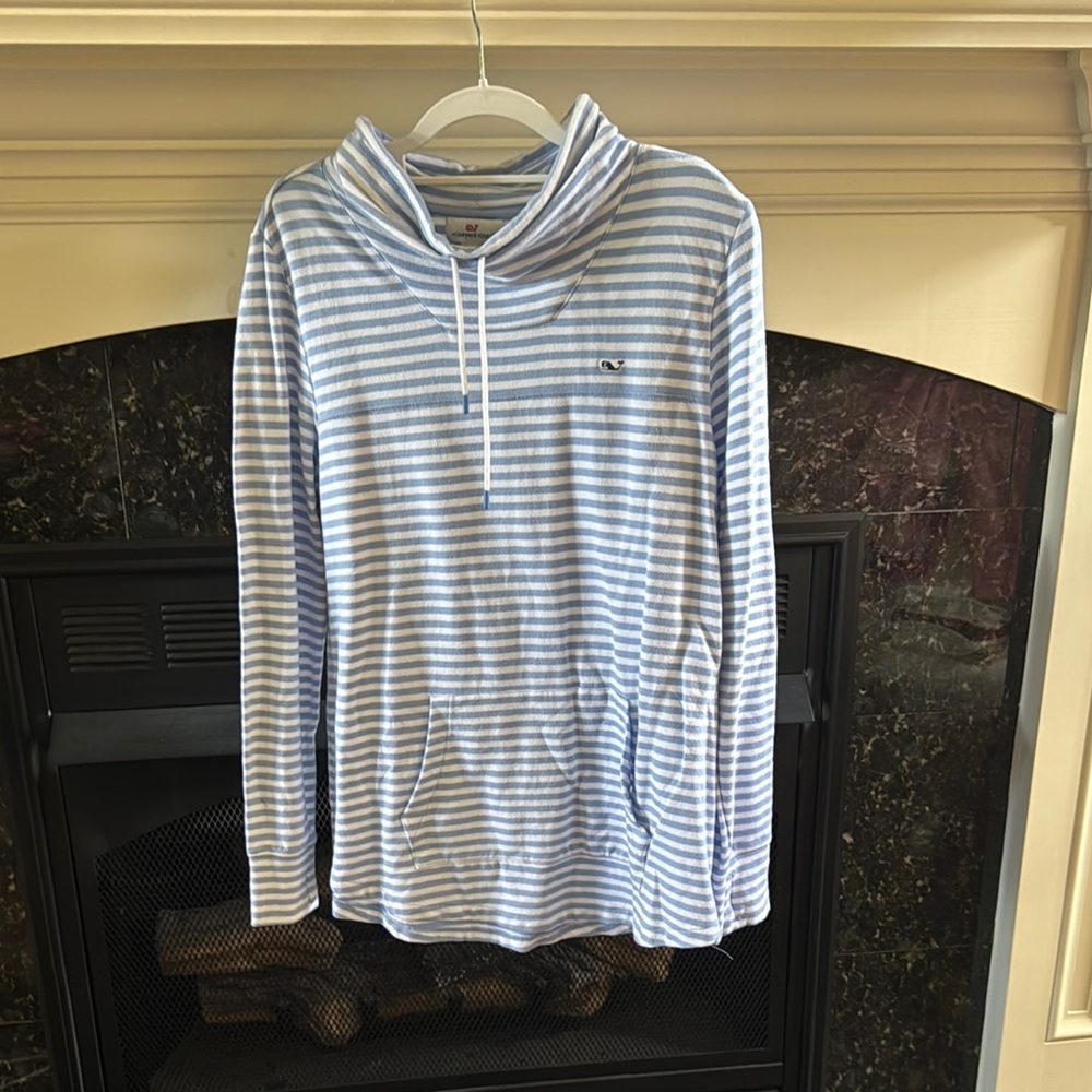 Vineyard Vines Blue and White Striped Hoodie